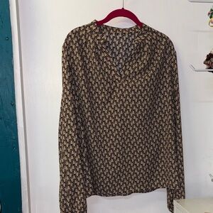 Patterned Long Sleeve Women's Top